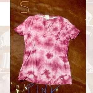 PINK tiedye vneck